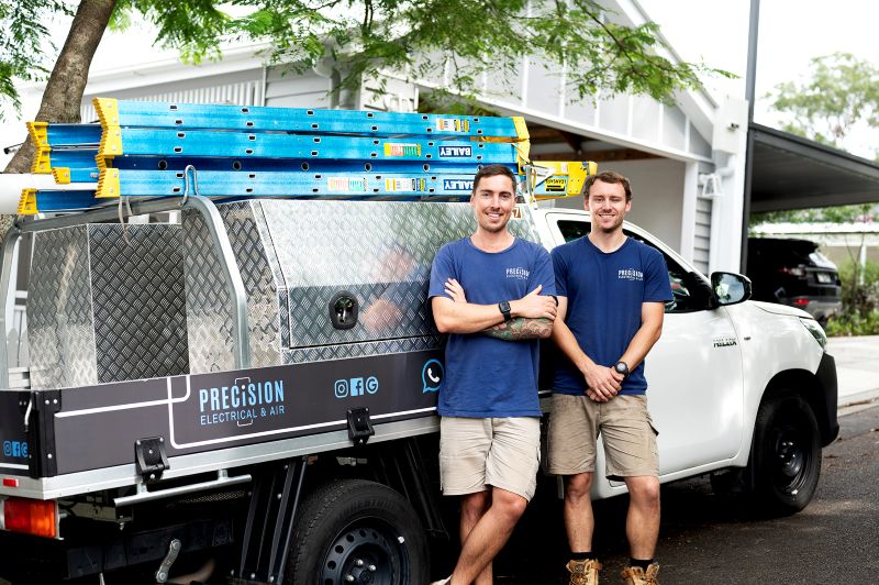 Precision Electrical & Air technicians on site in Brisbane