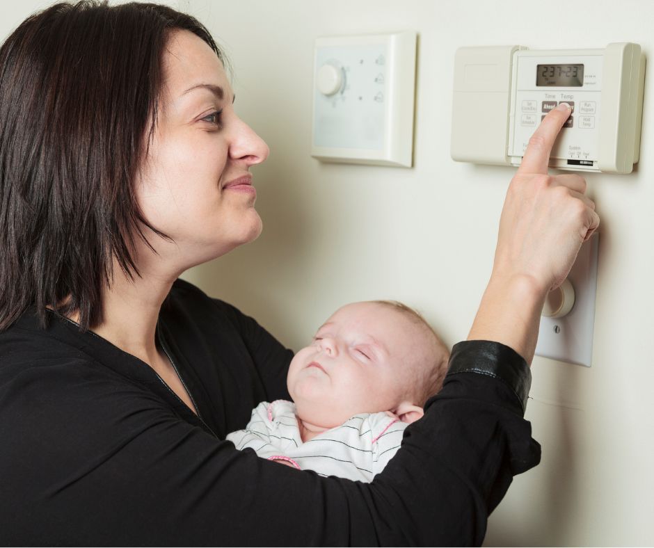 Adjusting the air conditioning at home