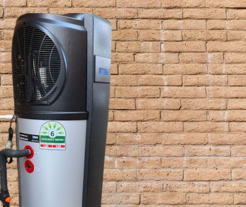 Heat pump unit being serviced