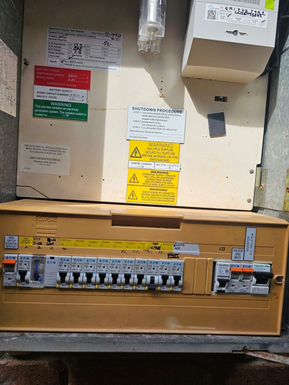 New switchboard after a Precision Electrical & Air upgrade