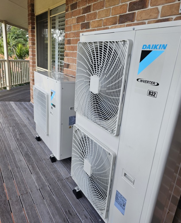 Ducted and split system condensers installed