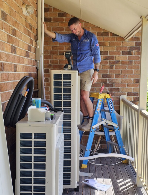 Final connections on an air conditioning install